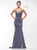 Colors Dress - 2177 Strappy Plunging V-Neck Trumpet Dress In Blue