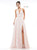 Colors Dress - 2178 Deep Halter V-neck Chiffon A-line Gown In Pink