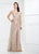 Mon Cheri - Queen Anne Metallic Lace Gown 217954 in Neutral.