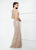 Montage by Mon Cheri - 217954W Queen Anne Metallic Lace Gown in Neutral