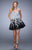 La Femme - 21798 Strapless Floral Applique Cocktail Dress In Black and White
