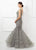 Montage by Mon Cheri - 217D81 Laced V-Neck Mermaid Dress in Gray