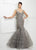 Montage by Mon Cheri - 217D81 Laced V-Neck Mermaid Dress in Gray