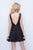 Nina Canacci - 217 Deep V-neck A-line Cocktail Dress With Deep V-back