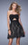 La Femme - 21816 Lace Semi-sweetheart A-line Dress In Black