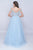 Nina Canacci - 2181 Rhinestone Beaded Cold Shoulder Gown In Blue
