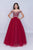 Nina Canacci - 2181 Rhinestone Beaded Cold Shoulder Gown In Red