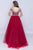 Nina Canacci - 2181 Rhinestone Beaded Cold Shoulder Gown In Red