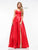 Colors Dress - 2182 Strapless Scoop Neckline Glitter Satin A-Line Gown in Red