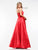 Colors Dress - 2182 Strapless Scoop Neckline Glitter Satin A-Line Gown in Red