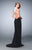 La Femme - 21837 Two-toned Lacy Evening Gown In Black and White