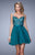 La Femme - 21838 Embroidered Lace Sweetheart A-line Dress in Green