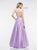 Colors Dress - 2183 Illusion Plunging Neck Satin A-Line Gown in Purple