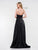Colors Dress - 2184 Spaghetti Strap Stretch Satin V-Neck A-Line Gown in Black