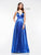 Colors Dress - 2184 Spaghetti Strap Stretch Satin V-Neck A-Line Gown in Blue