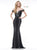 Colors Dress - 2185 Fitted Off-Shoulder Sheath Gown In Black