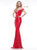 Colors Dress - 2185 Fitted Off-Shoulder Sheath Gown In Red