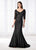 Cameron Blake Quarter Length Sleeves Mermaid Gown 218601W In Black