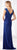 Cameron Blake - 218609 Scalloped V Neck Empire Evening Dress in Gray