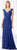 Cameron Blake - 218609 Scalloped V Neck Empire Evening Dress in Gray