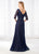 Cameron Blake - 218610W Lace V-neck A-Line Evening Dress in Blue