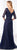 Cameron Blake - 218610 Lace V-neck A-Line Evening Dress in Blue