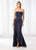 Cameron Blake - 218612 Strapless Peplum Ruffled Sheath Evening Dress in Blue