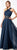 Cameron Blake - 218615 Ruched Halter A-Line Evening Dress in Blue