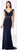 Cameron Blake - 218617W Embellished Fitted V-neck Evening Dress in Blue