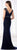 Cameron Blake - 218617W Embellished Fitted V-neck Evening Dress in Blue