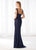 Cameron Blake - 218620W Fitted Sweetheart Cap Sleeves Evening Dress in Blue