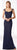 Cameron Blake - 218620 Fitted Sweetheart Cap Sleeves Evening Dress in Blue