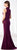 Cameron Blake - 218625 Fitted V-Neck Jersey Trumpet Gown in Purple