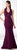 Cameron Blake - 218625 Fitted V-Neck Jersey Trumpet Gown in Purple