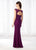 Cameron Blake - 218629W Fitted Bateau Sheath Evening Dress in Purple