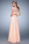 La Femme - 21862 Lace Bateau A-line Dress In Orange