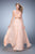 La Femme - 21862 Lace Bateau A-line Dress In Orange