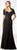 Cameron Blake - 218630W Sequined Strapless Chiffon Evening Gown in Black