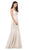 Dancing Queen - 2186 Sleeveless Plunging Neckline Trumpet Dress In Nude