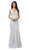 Dancing Queen - 2186 Sleeveless Plunging Neckline Trumpet Dress In White