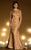 MNM Couture - 2187 Sequined Bateau Long Sleeves Long Gown in Gold