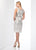 Social Occasions by Mon Cheri - 218803 Two Tone Lace Fitted Dress In Silver and White