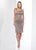 Social Occasions by Mon Cheri - 218817 Lace Square Neck Sheath Dress In Gray and Multi-Color