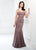 Montage by Mon Cheri - 218903 Beaded Fitted Trumpet Evening Dress in Brown