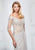 Montage by Mon Cheri - 218905W Sheer Beaded Off-Shoulder Evening Dress in Red