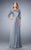 La Femme - 21915 Embellished Illusion Bateau A-line Dress In Gray