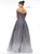 Colors Dress - 2191 Off Shoulder Glitter Knit Ombre A-Line Gown in Purple and Multi-Color