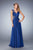 La Femme - 21921 Illusion Embellished Chiffon Gown In Blue