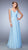 La Femme - 21925 Bedazzled Chiffon A-line Dress In Powder Blue
