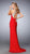La Femme - 21929 Jeweled Illusion Halter Dress In Red